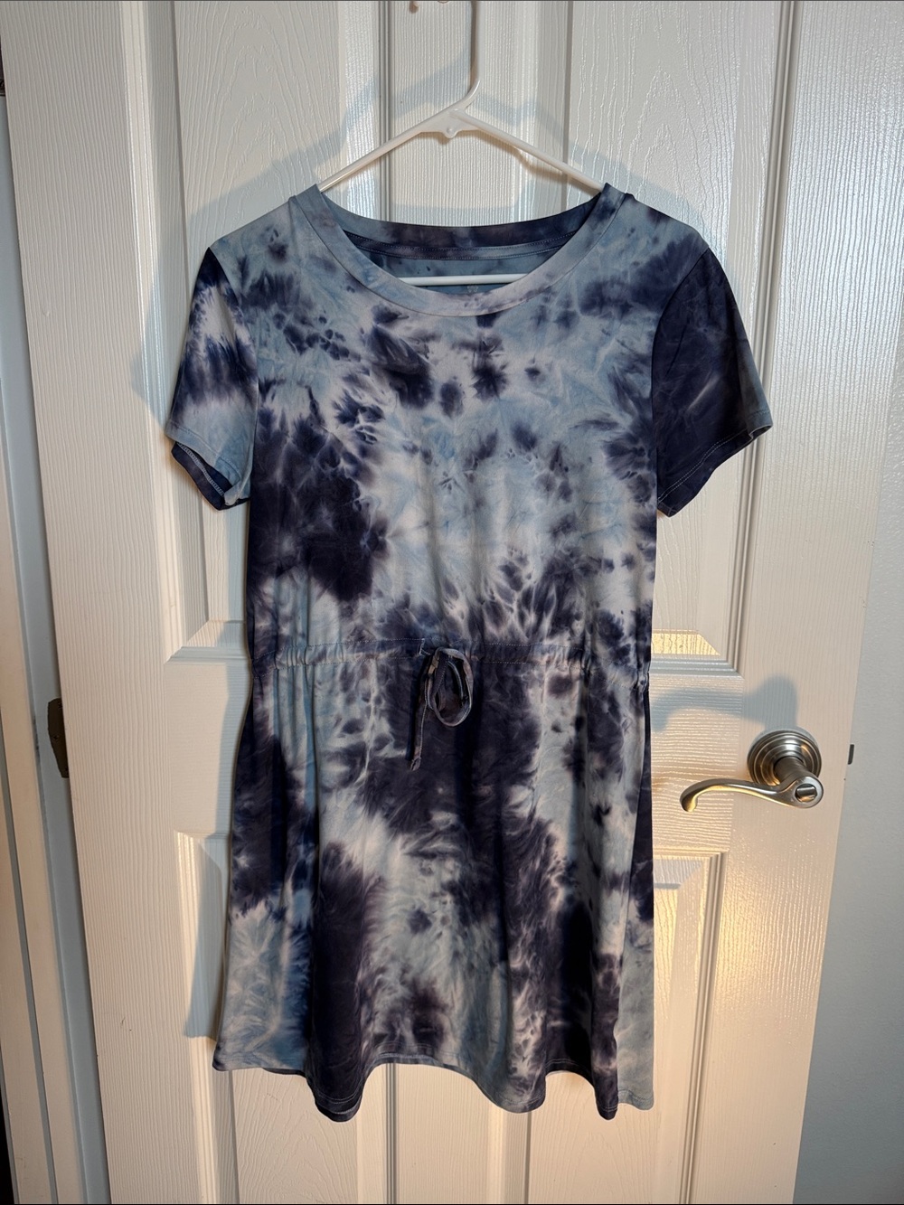 Tie-Dye Short Sleeve Dress - Navy/White (Women’s Medium)